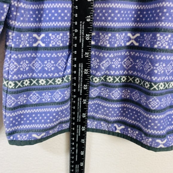 VTG JACHS Cabin Womens Outdoor Pullover Sz S Fair Isle Fleece Purple 1/4 Snap - Picture 8 of 10